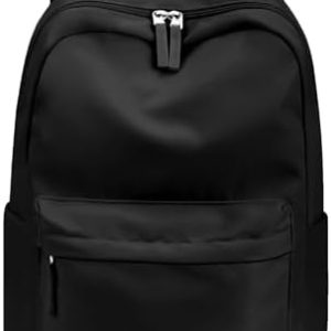 HOMIEE Lightweight Casual Laptop Backpack Black Fits 15.6 Inch Computer Unisex College Work Travel Water-Resistant Cute