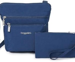 Women's Baggallini Pocket Crossbody 8x8 Small Lightweight Durable Water-Resistant Travel Wallet with RFID Protection |
