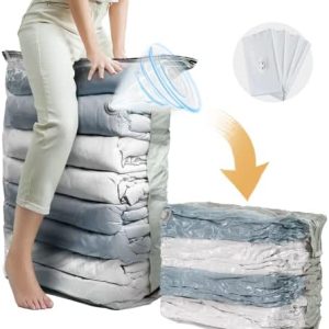 TAILI Jumbo Cube Vacuum Storage Bags 4 Pack, Extra Large (31x40x15 Inch) for Clothing and Bedding, Space Saving Closet O