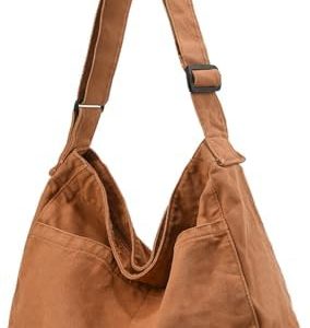 Dainaotm Canvas Tote Bag Casual Hobo Crossbody Shoulder Bag for Women Large Purse Messenger Bag Travel Work Dainaotm Can