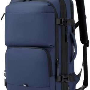 Carry On Travel Backpack 35L-40L Expandable Extra Large Light Daypack for Men and Women (Blue) Travel Backpack 35L-40L