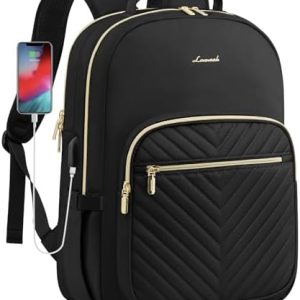 Laptop Backpack Purse for Women Work Travel Black OEKO-TEX STANDARD 100 Laptop Backpack Purse for Women College Black Qu