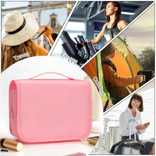 Trousse de toilette Zivacate rose pour voyage, affaires et fitness - étanche avec poignée et 3 sacs à cordon