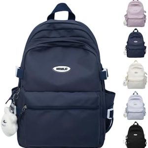 Kawaii Waterproof Backpack for Women Dark Blue